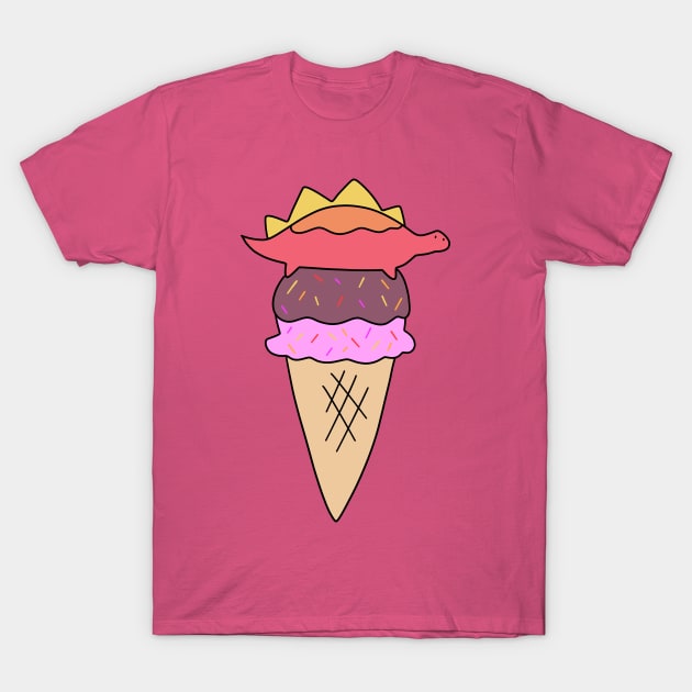 Icecream Stegosaurus T-Shirt by saradaboru